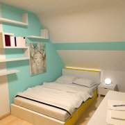 Lit cube 90x200 design - finition bicolore